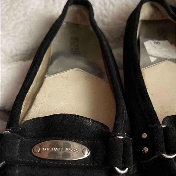 Mk michael Kors black suede signature logo loafers/shoes flats - Picture 3 of 7